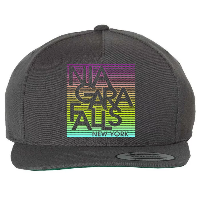 Niagara Falls New York Neon Wool Snapback Cap