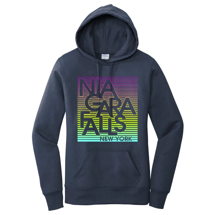 Niagara Falls New York Neon Women's Pullover Hoodie