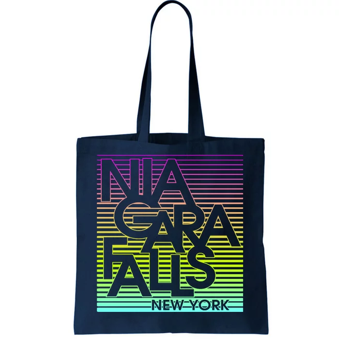 Niagara Falls New York Neon Tote Bag