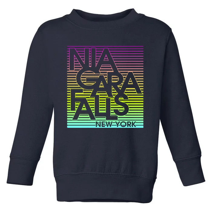 Niagara Falls New York Neon Toddler Sweatshirt