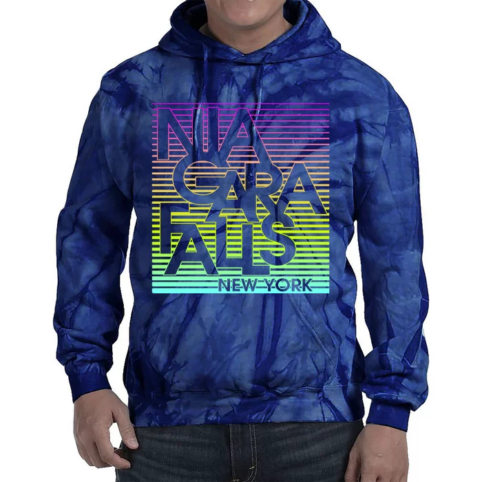 Niagara Falls New York Neon Tie Dye Hoodie