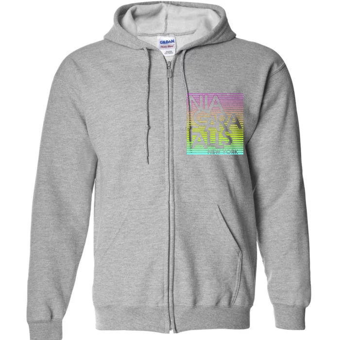 Niagara Falls New York Neon Full Zip Hoodie