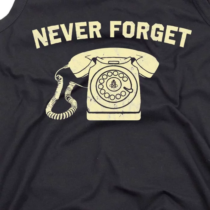 Never Forget Old Corded Telephone with Rotary Dial 50s 60s Tank Top