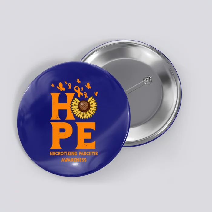 Necrotizing Fasciitis Orange Hope Vintage Awareness Gift Button