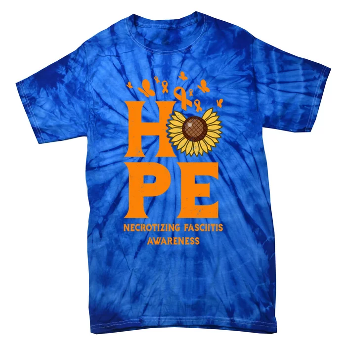 Necrotizing Fasciitis Orange Hope Vintage Awareness Gift Tie-Dye T-Shirt