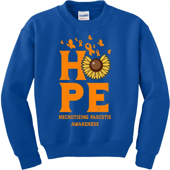 Necrotizing Fasciitis Orange Hope Vintage Awareness Gift Kids Sweatshirt