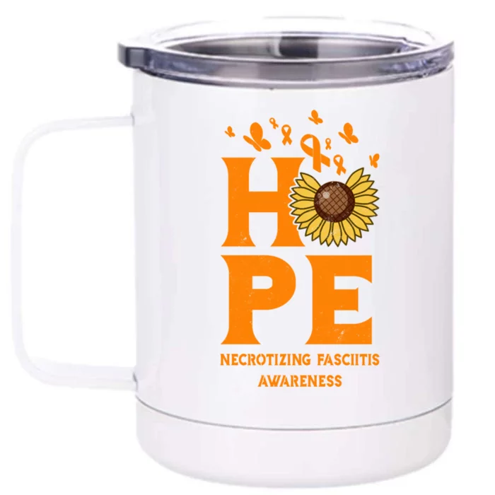 Necrotizing Fasciitis Orange Hope Vintage Awareness Gift Front & Back 12oz Stainless Steel Tumbler Cup