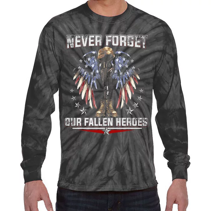 Neve Forget Our Fallen Heroes Memorial Day Tie-Dye Long Sleeve Shirt