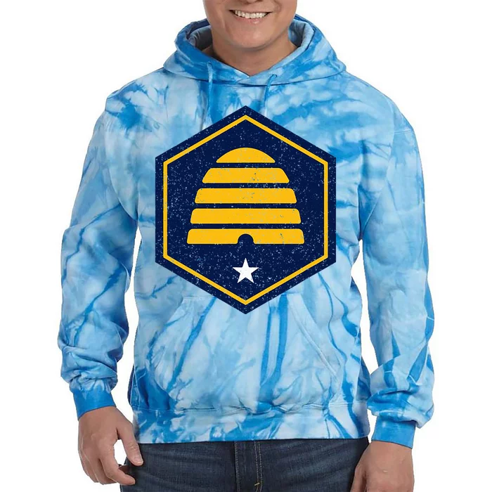 New Flag Of Utah Beehive Symbol Tie Dye Hoodie