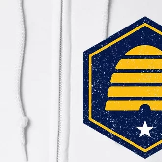 New Flag Of Utah Beehive Symbol Full Zip Hoodie