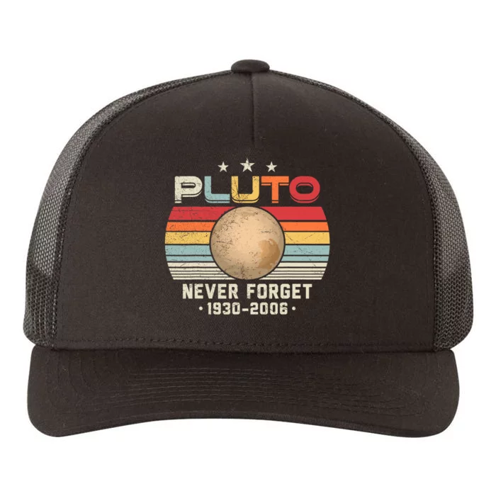 Never Forget Pluto Vintage Nerdy Astronomy Space Science Yupoong Adult 5-Panel Trucker Hat