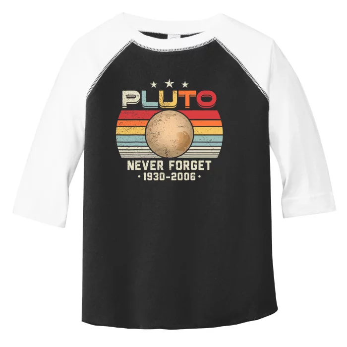 Never Forget Pluto Vintage Nerdy Astronomy Space Science Toddler Fine Jersey T-Shirt