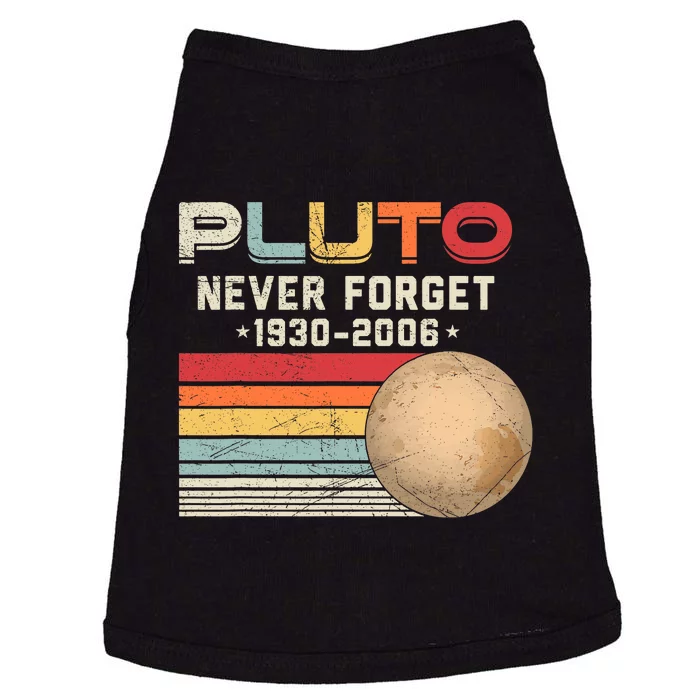 Never Forget Pluto Astronomy Space Science Retro Vintage Pluto 1930 2006 Doggie Tank