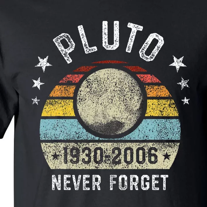 Never Forget Pluto Funny Science Retro Space Tall T-Shirt