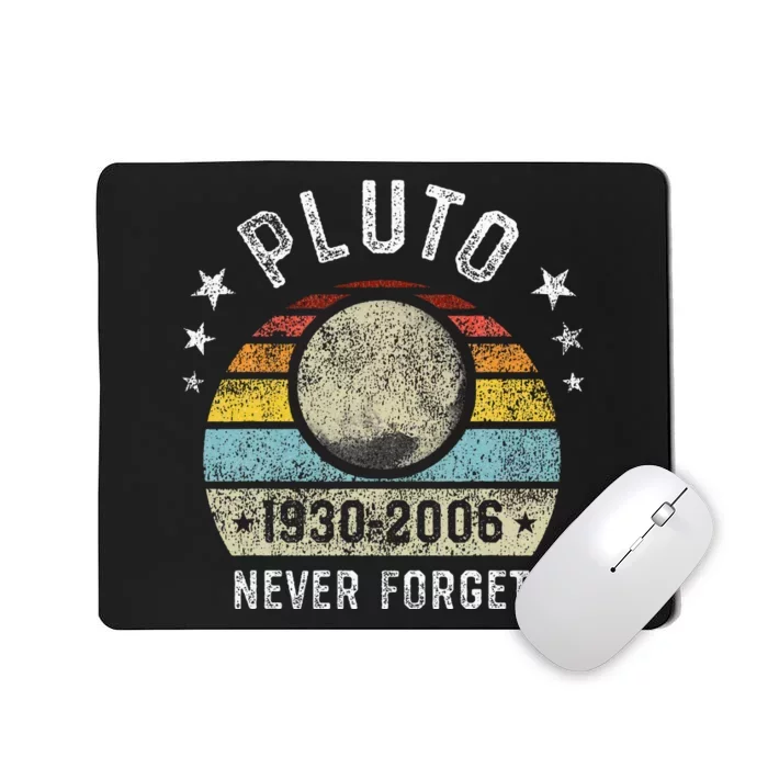 Never Forget Pluto Funny Science Retro Space Mousepad