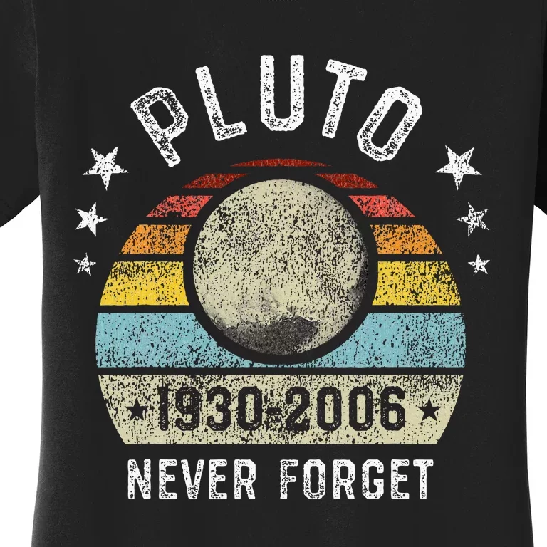 Never Forget Pluto Funny Science Retro Space Women's T-Shirt