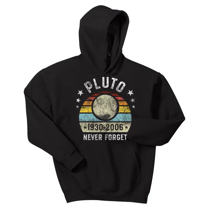 Never Forget Pluto Funny Science Retro Space Kids Hoodie