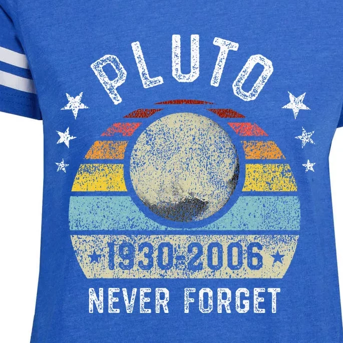 Never Forget Pluto Funny Science Retro Space Enza Ladies Jersey Football T-Shirt