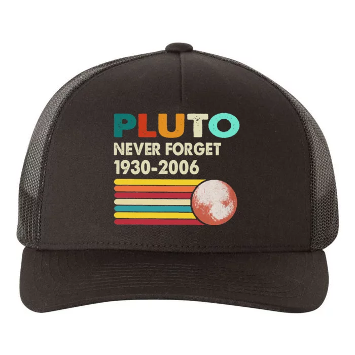 Never Forget Pluto Retro Style Funny Space Science Yupoong Adult 5-Panel Trucker Hat