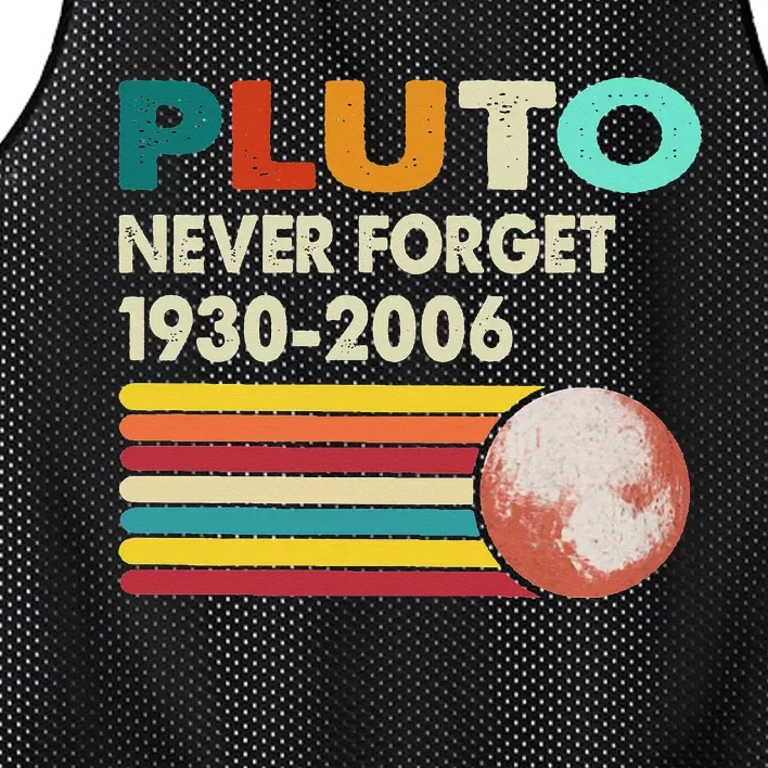 Never Forget Pluto Retro Style Funny Space Science Mesh Reversible Basketball Jersey Tank