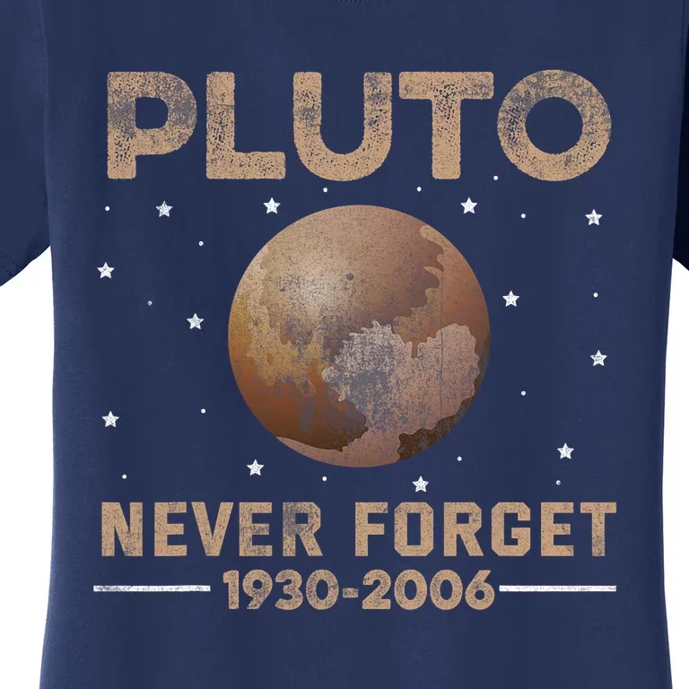 Never Forget Pluto 1930 2006 Nerdy Astronomy Space Science Trendy Design Women's T-Shirt