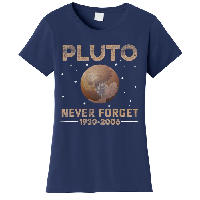 Never Forget Pluto 1930 2006 Nerdy Astronomy Space Science Trendy Design Women's T-Shirt