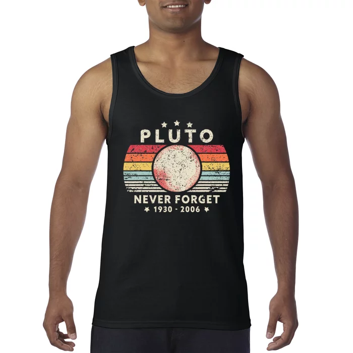 Never Forget Pluto Retro Style Tank Top