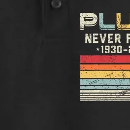 Never Forget Pluto Vintage Nerdy Astronomy Space Science Dry Zone Grid Performance Polo