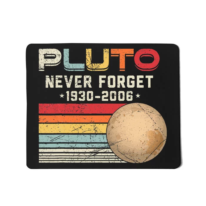 Never Forget Pluto Vintage Nerdy Astronomy Space Science Mousepad