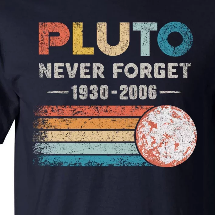 Never Forget Pluto Retro Style Funny Space Science Tall T-Shirt