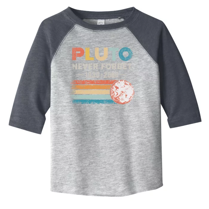 Never Forget Pluto Retro Style Funny Space Science Toddler Fine Jersey T-Shirt