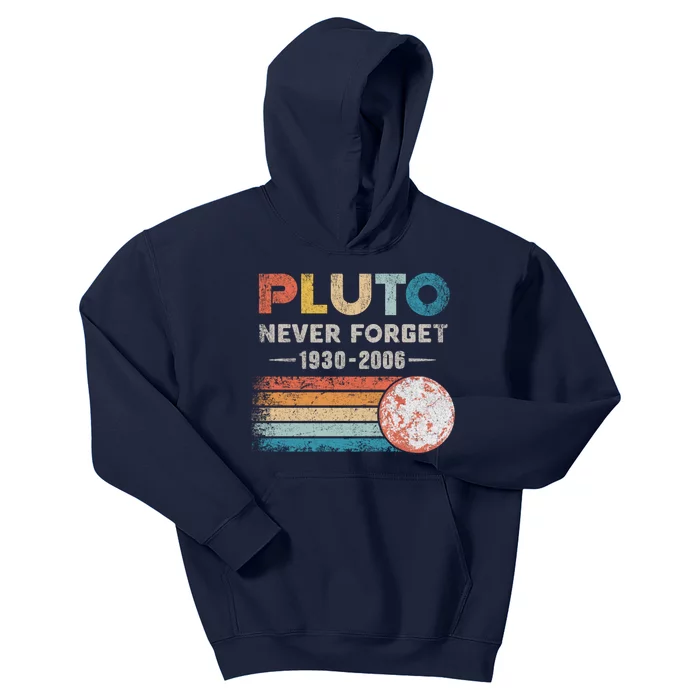 Never Forget Pluto Retro Style Funny Space Science Kids Hoodie