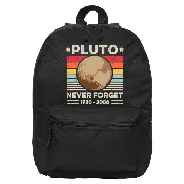 Never Forget Pluto Funny Retro Planet Space Science 16 in Basic Backpack