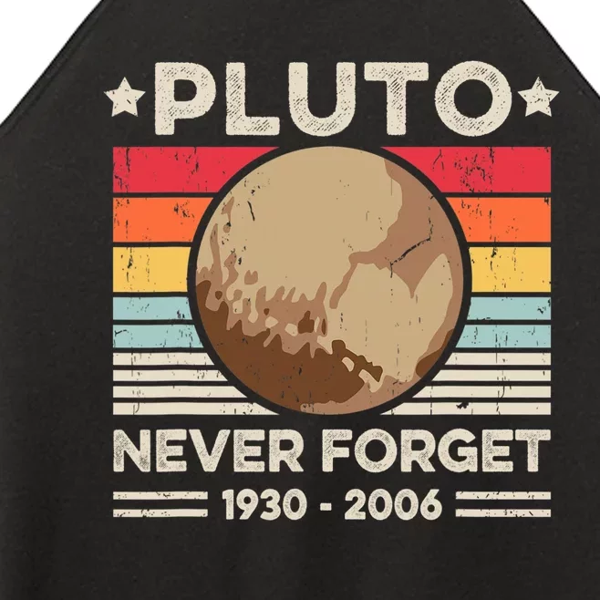 Never Forget Pluto Funny Retro Planet Space Science Women’s Perfect Tri Rocker Tank