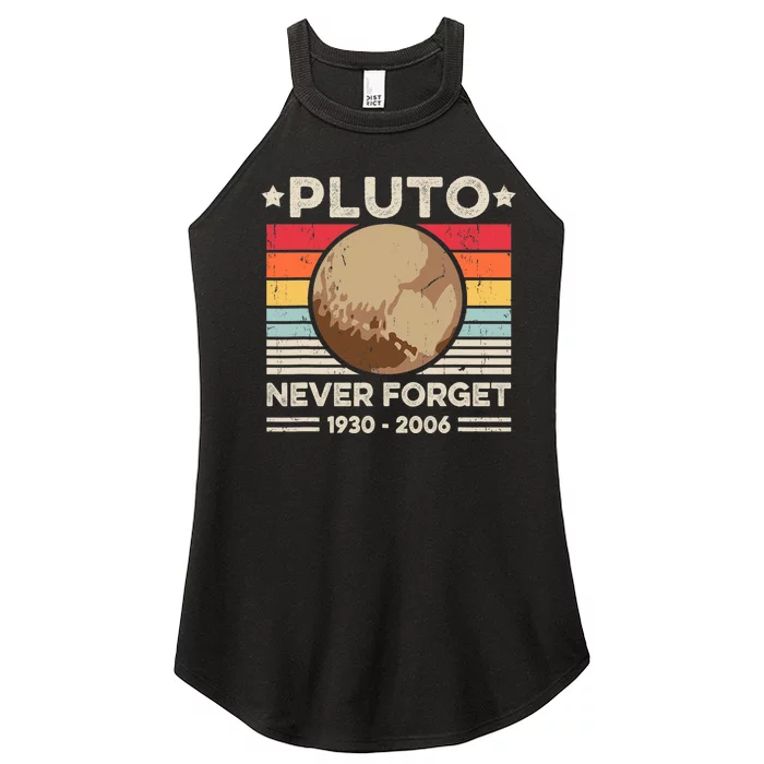 Never Forget Pluto Funny Retro Planet Space Science Women’s Perfect Tri Rocker Tank