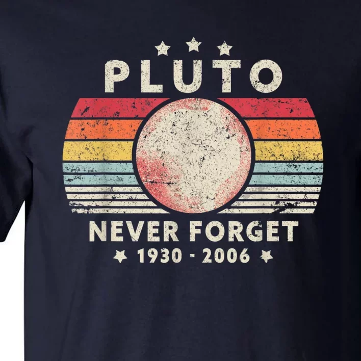 Never Forget Pluto Shirt. Retro Style Funny Space, Science Tall T-Shirt