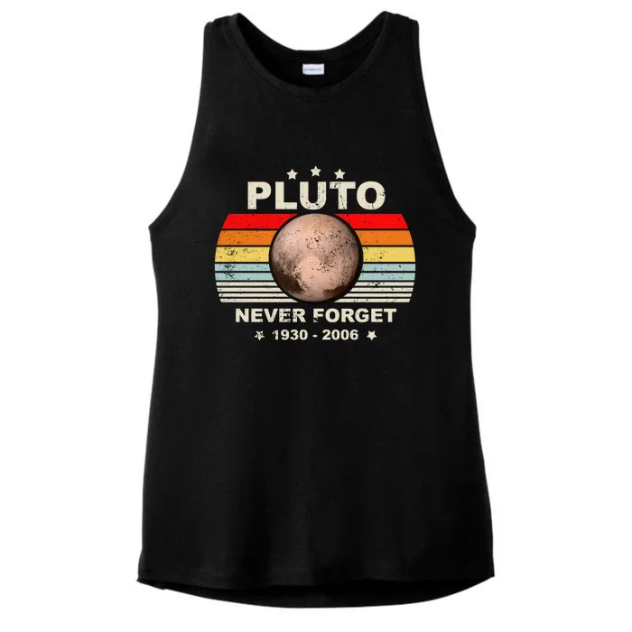 Never Forget Pluto Ladies Tri-Blend Wicking Tank