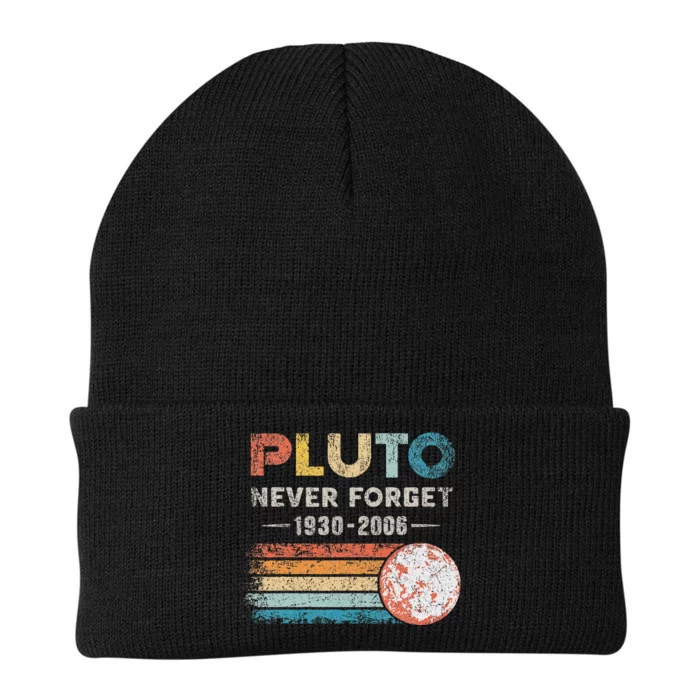 Never Forget Pluto Retro Style Funny Space Science Knit Cap Winter Beanie