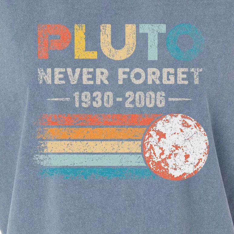 Never Forget Pluto Retro Style Funny Space Science Garment-Dyed Women's Muscle Tee