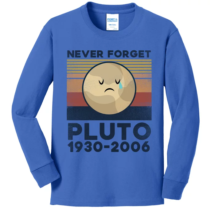 Never Forget Pluto Vintage Gift Kids Long Sleeve Shirt