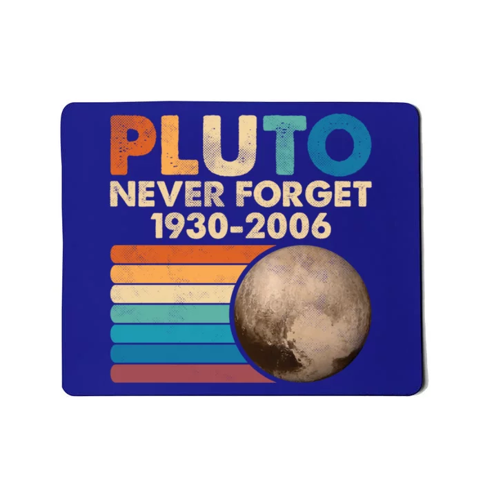 Never Forget Pluto Gift Retro Style Funny Space Science Cool Gift Mousepad