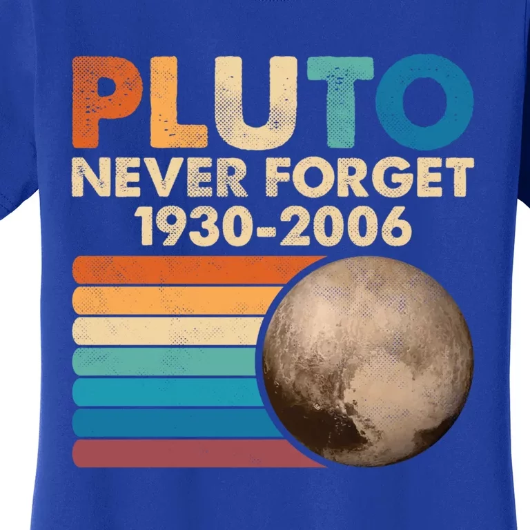 Never Forget Pluto Gift Retro Style Funny Space Science Cool Gift Women's T-Shirt