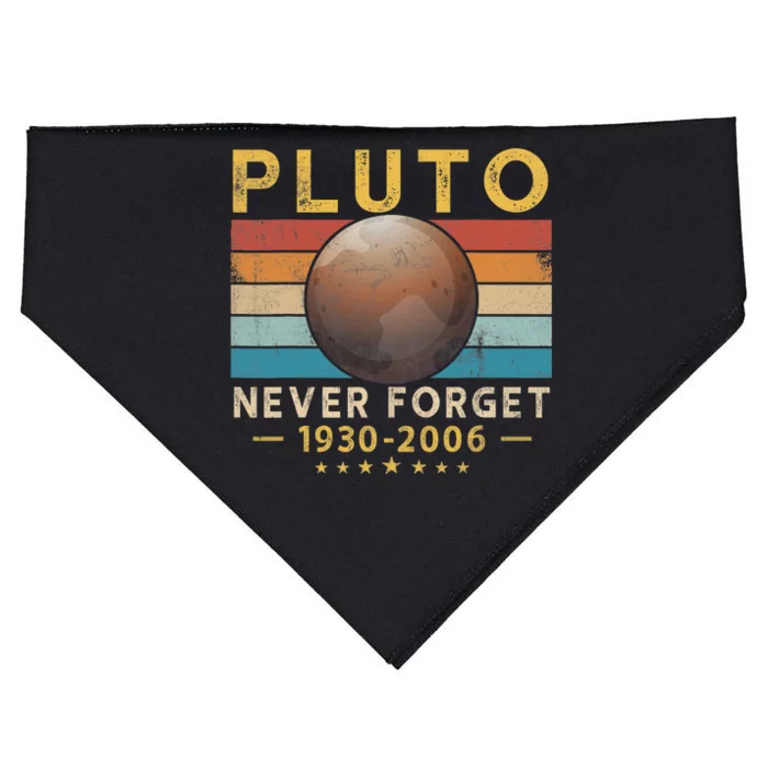 Never Forget Pluto Retro Style Vintage Funny Space Science USA-Made Doggie Bandana