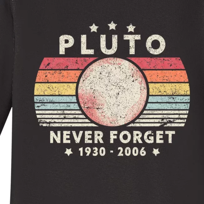 Never Forget Pluto Baby Long Sleeve Bodysuit