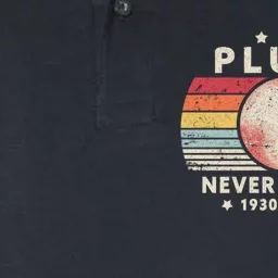 Never Forget Pluto Shirt. Retro Style Funny Space, Science Softstyle Adult Sport Polo