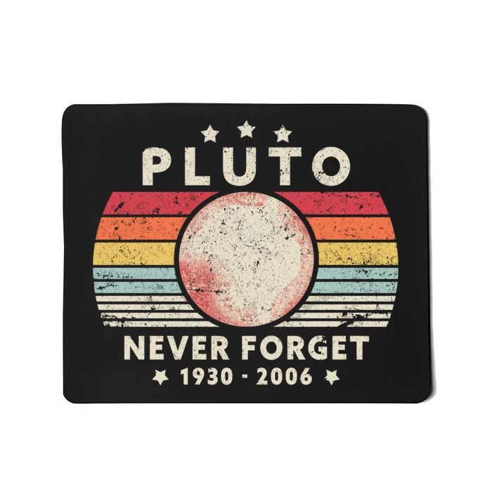 Never Forget Pluto Shirt. Retro Style Funny Space, Science Mousepad