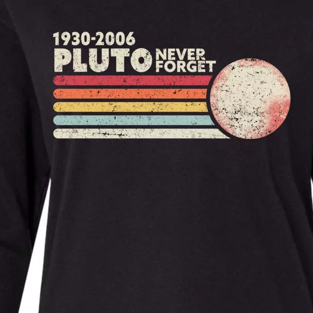 Never Forget Pluto Retro Science Gift Womens Cotton Relaxed Long Sleeve T-Shirt