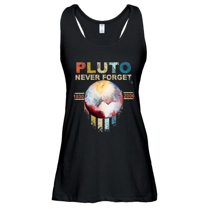 Never Forget Pluto Retro Style Ladies Essential Flowy Tank