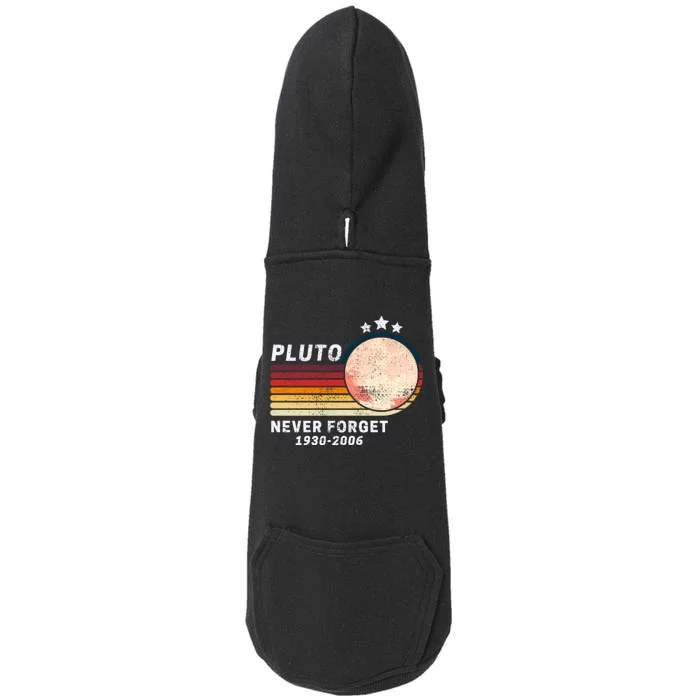 Never Forget Pluto, Retro Style Funny Space Doggie 3-End Fleece Hoodie