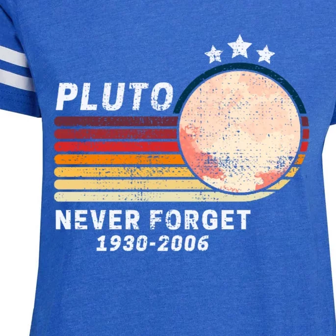 Never Forget Pluto, Retro Style Funny Space Enza Ladies Jersey Football T-Shirt